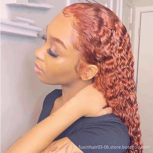Orange Ginger Human Hair Deep Undetectable Lace Front Wigs Curly Invisible Lace Frontal Burgundy 99j Colored Wig For Black Women